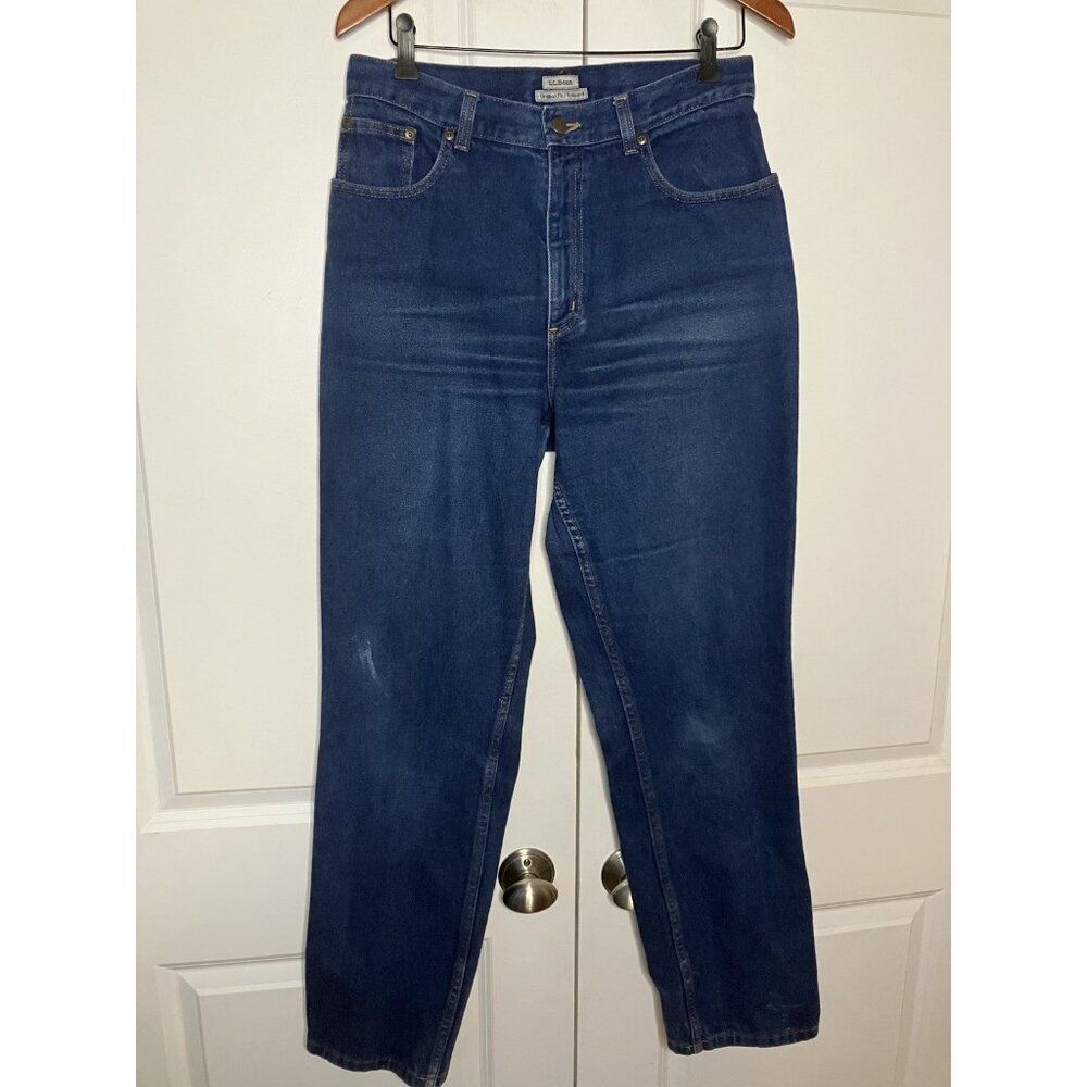Vintage L.L. Bean Jeans Womens 12 Classic Mom‎ Dark Wash High Rise